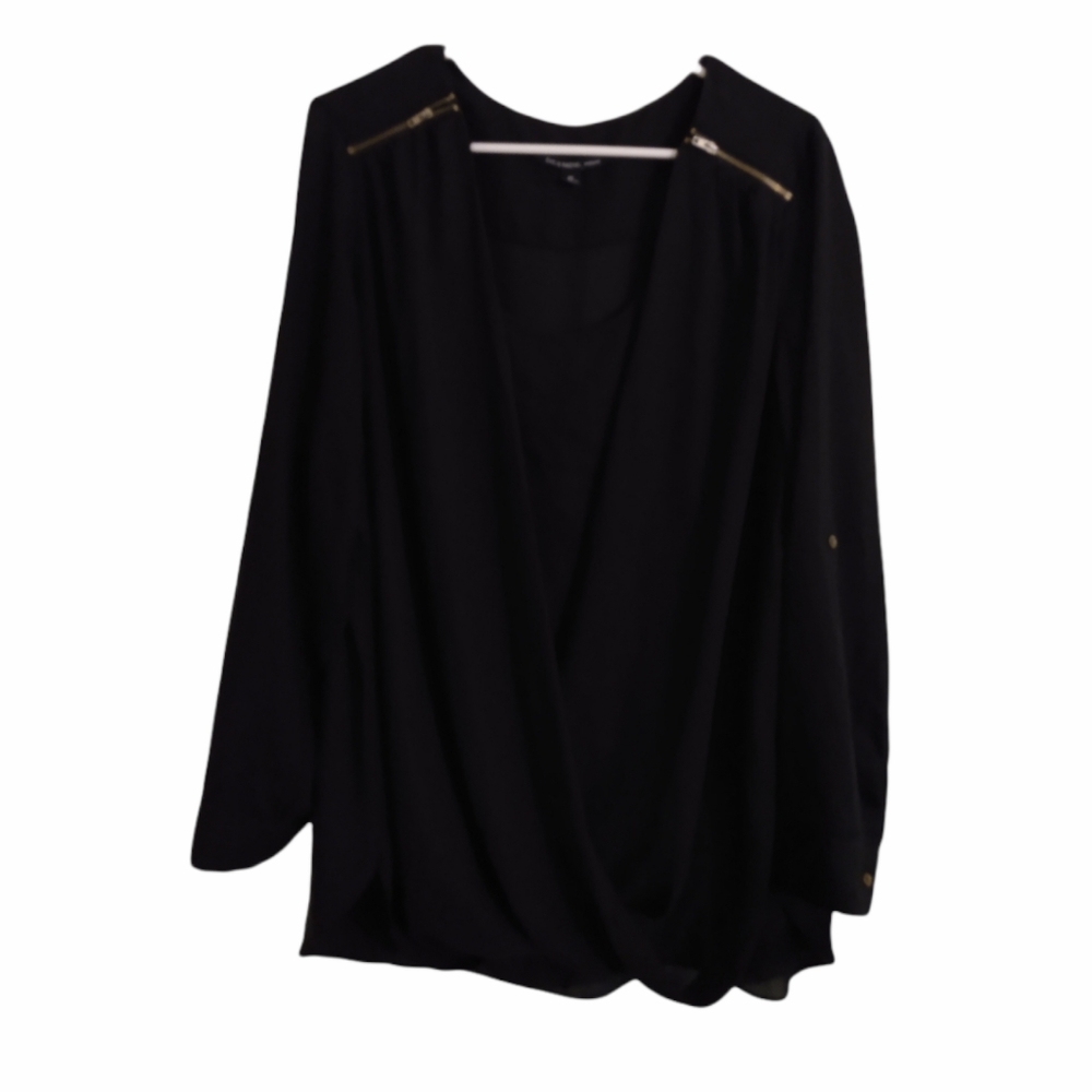 Zac & Rachel black blouse 2X.